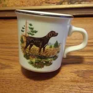 🐕 Vtg 70s ☕ Coffee Mug Hunting Dog Vintage cup